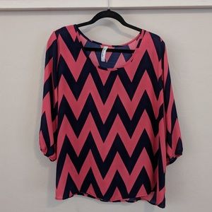 3/4 length chevron tee